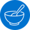 Icon einer Schale mit Löffel 