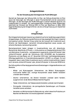 Download Anlagerichtlinien der Plan-Stiftungen