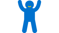 Icon eines Kindes, das beide Arme hochstreckt. 