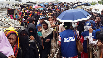 In Cox’s Bazar im Südosten Bangladeschs leben derzeit um die 900.000 Menschen. ©Plan International