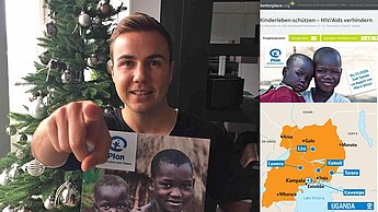 Sammelt Spenden für Mädchen und Jungen in Uganda: Plan-Pate Mario Götze