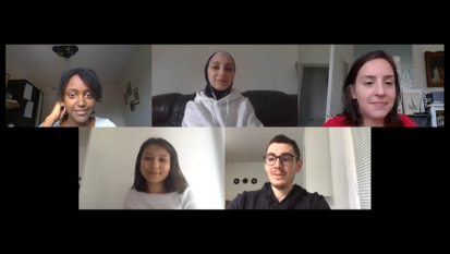 Die Youth Advocates treffen sich virtuell, um das Filmkonzept zu besprechen. ©Youth Advocates Die Youth Advocates treffen sich virtuell, um das Filmkonzept zu besprechen. ©Youth Advocates