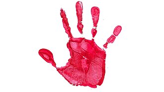 Die Rote Hand ist das Protestsymbol gegen den Einsatz von Kindern als Soldaten.