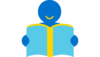 Icon einer Person, die Buch in den Händen hält und darin liest.