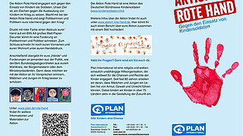 Kindersoldaten Aktion "Rote Hand" Flyer - Seite 1