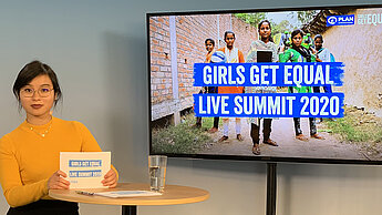 Der Girls Get Equal Live Summit wurde unter anderem moderiert von der Moderatorin und Journalistin Nhi Le. ©Plan International