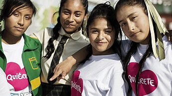 Leonela (14), Sharon (16) Mary Cielo (15) und Ana Maria (15, v.l.n.r.) haben im Plan Projekt "Love Yourself" ihre persönlichen Stärken herausgefunden.