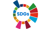 Buntes Icon mit dem Buchstaben "SDGs" in der Mitte. Es steht für die 17 globalen Nachhaltigkeitsziele.