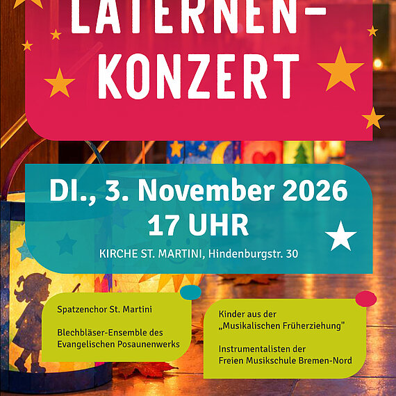 Eine Spendenaktion der Freie Musikschule Bremen Nord anlässlich ihres ⭐️Laternenkonzerts 🎶⭐️
