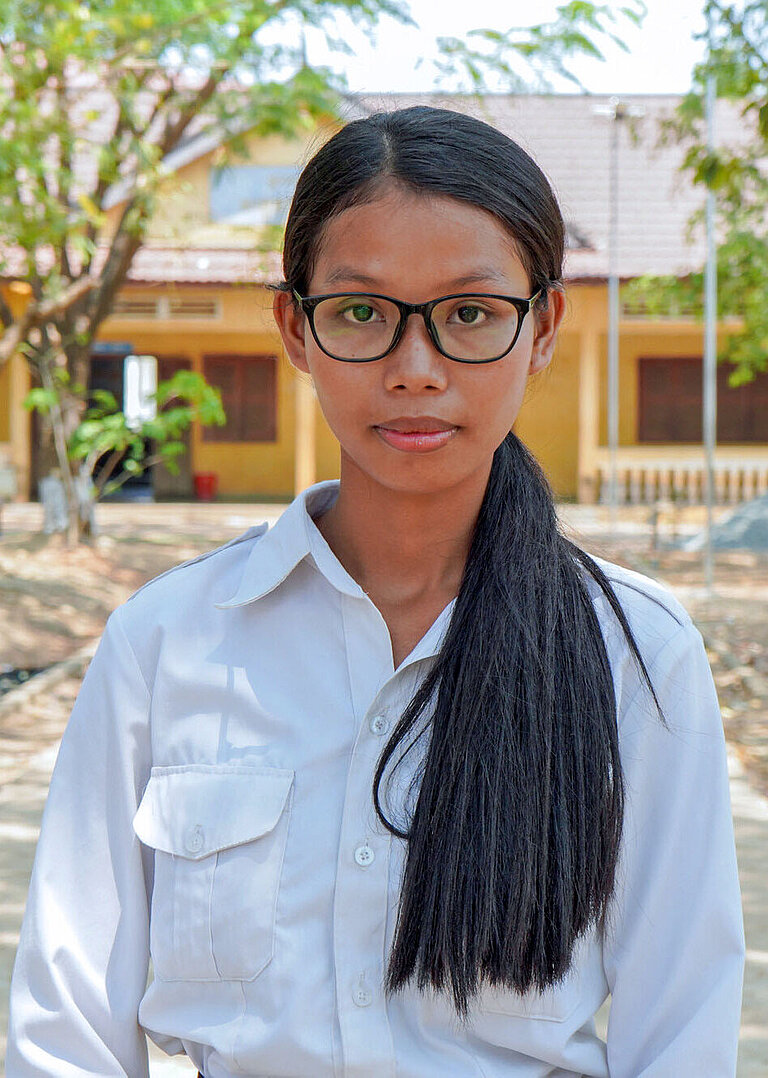 Ein junge Frau in Kambodscha