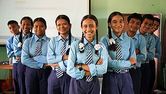 Schulklasse aus Nepal