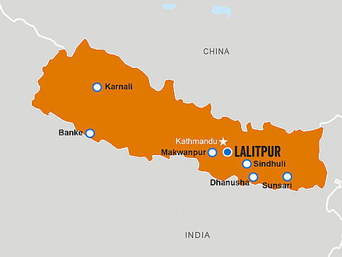 Länderkarte Nepal