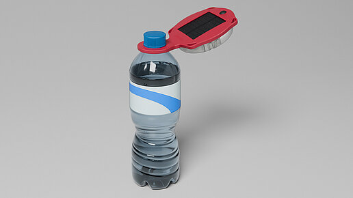 Solarleuchte auf Flaschenhals