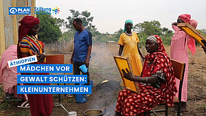 Eine Vorschau für ein Video aus dem Projekt "Mädchen vor Gewalt schützen", das Frauen in Äthiopien zeigt, die Kleinunternehmen gegründet.