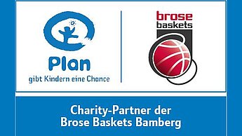 Die Basketball-Mannschaft Brose Baskets aus Bamberg sind Charity-Partner von Plan.