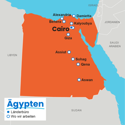 Unsere Programmgebiete in Ägypten.