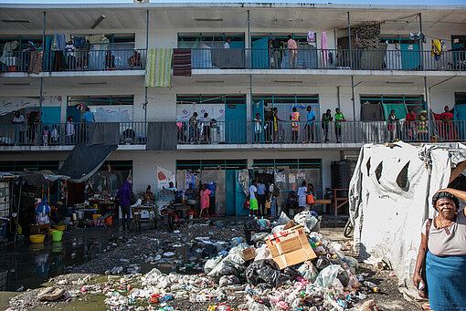 Notunterkunft in Haiti