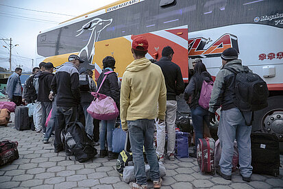 Venezolanische Geflüchtete auf der Durchreise Venezolanische Geflüchtete auf der Durchreise
