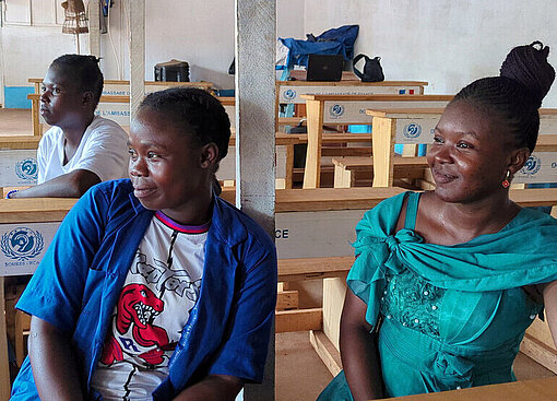 Christelle und Freundin am Trainingscenter