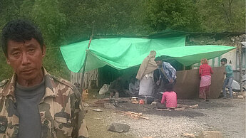 Eines der Nothilfe-Camps in Katmandu