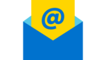 Icon eines geöffneten Briefs mit einem Zettel, auf dem ein @-Zeichen steht.