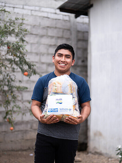 Leiver mit Lebensmittelpaket