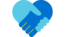 Icon von zwei Händen, die sich umgreifen. Es steht für Patenschaft.