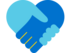 Icon von zwei Händen, die sich umgreifen. Es steht für Patenschaft.