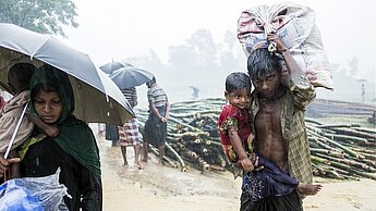 Die Flüchtlinge haben meist keinen Zugang zu sauberem Wasser oder sanitären Einrichtungen. Mahmud / Map / Plan International