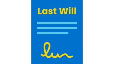 Icon eines Zettels mit der Überschrift "Last Will". Es steht für ein Testament.
