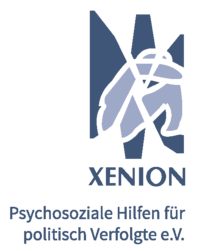 Logo der Organisation Xenion enthält den Text "Psychosoziale Hilfen für politisch Verfolgte e.V.".