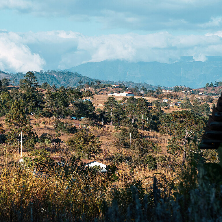 Hügelige Landschaft in Guatemala
