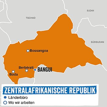 Zentralafrikanische Republik Landkarte
