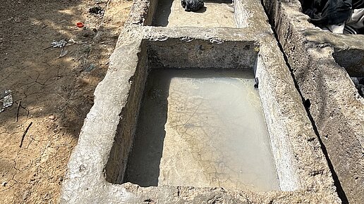 Eine Waschstation in Kurmuk, Äthiopien