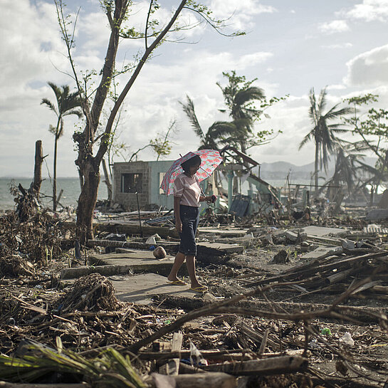 Taifun Haiyan zerstörte 2013 Teile der philippinischen Provinz West Samar