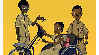 Nadia - Geschichte einer Kämpferin (Behinderung, Comic, Togo) - Titelseite
