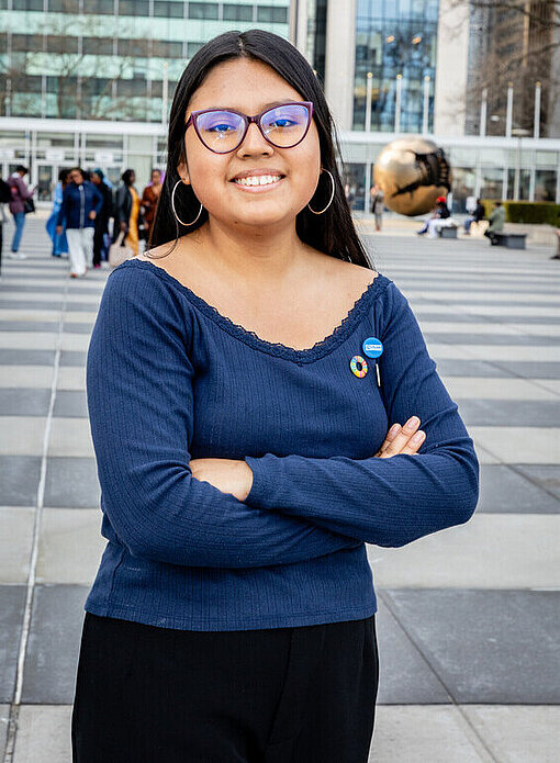 Jhussahara Portrait Foto vor der UN-Frauenrechtskommission