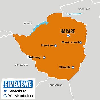 Simbabwe Landkarte