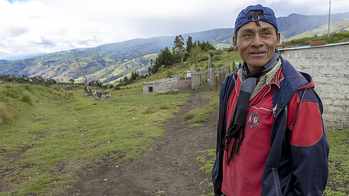 Francisco in den Bergen Ecuadors.