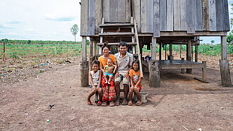 Ein typische Khmer-Wohnhaus auf Stelzen