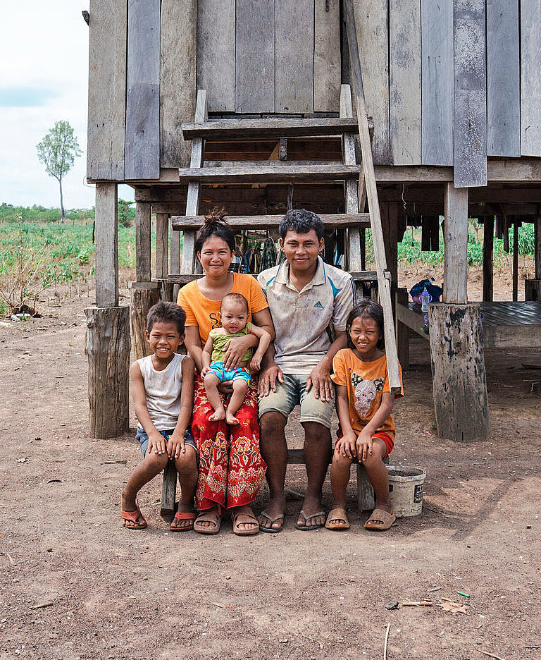 Ein typische Khmer-Wohnhaus auf Stelzen