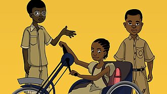 Der Comic zum Thema Kinder mit Behinderungen (© Plan International)