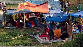Nothilfe Camp in Nepal nach dem Erdbeben ©Plan