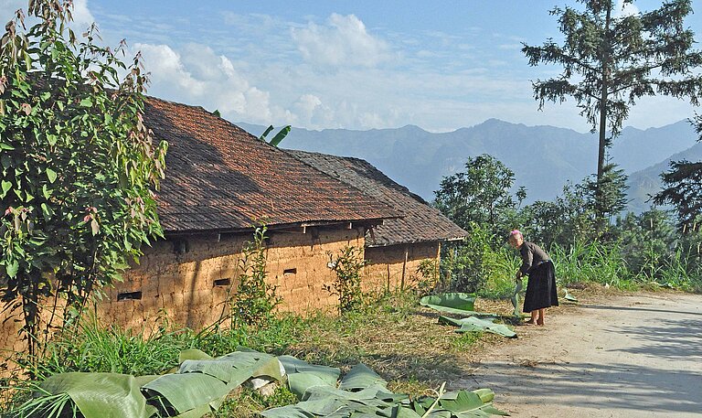 Traditionelles Wohnhaus in den Bergen von Nord-Vietnam Ha Giang