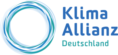 Das Logo des Bündnisses "Klima-Allianz". Ein Kreis aus verschieden farbigen Linien. Daneben steht der Text "Klima Allianz Deutschland".