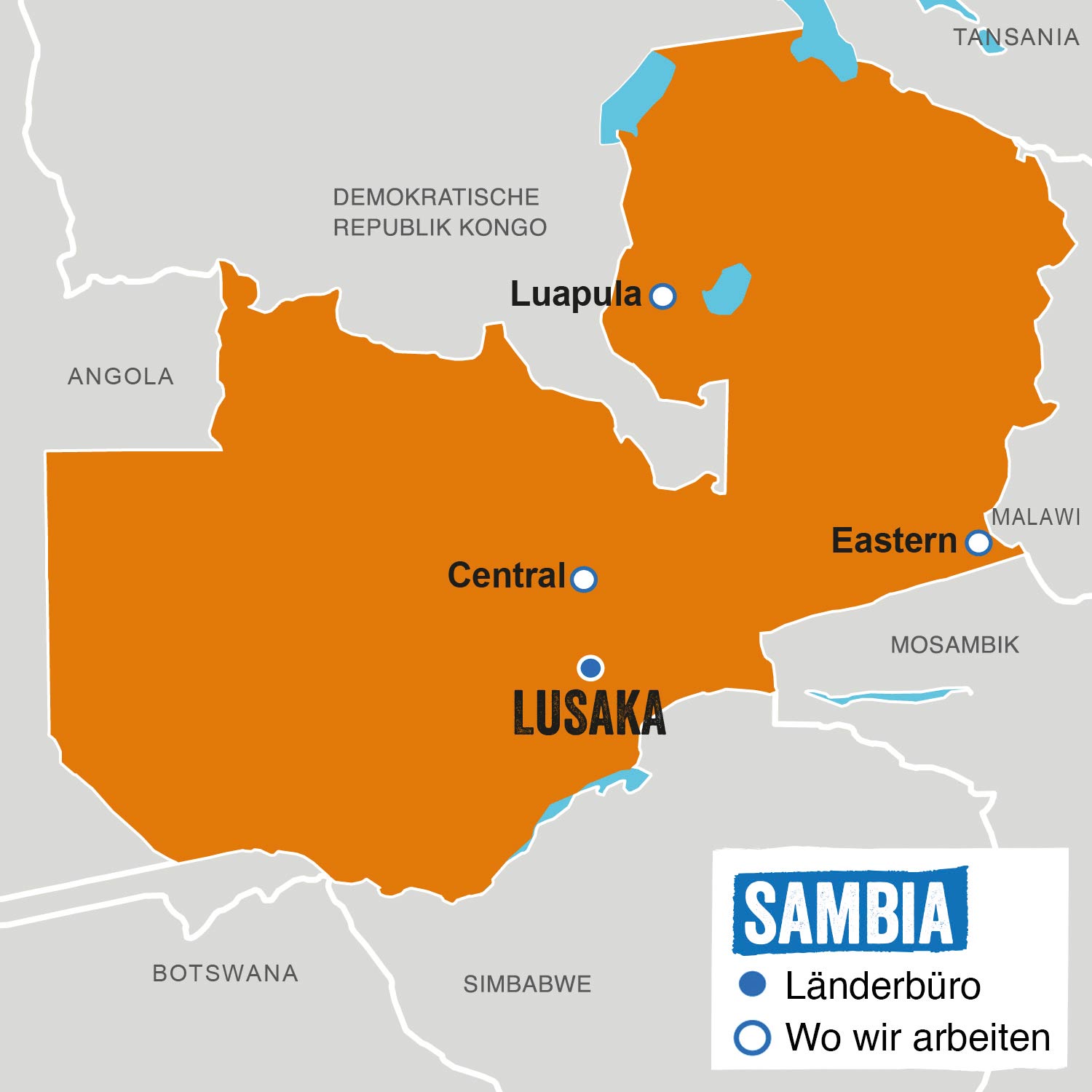 Sambia Landkarte