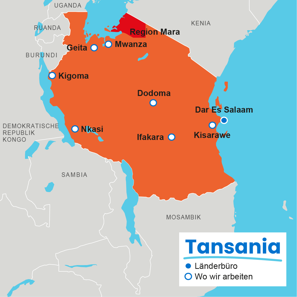 Tansania Landkarte