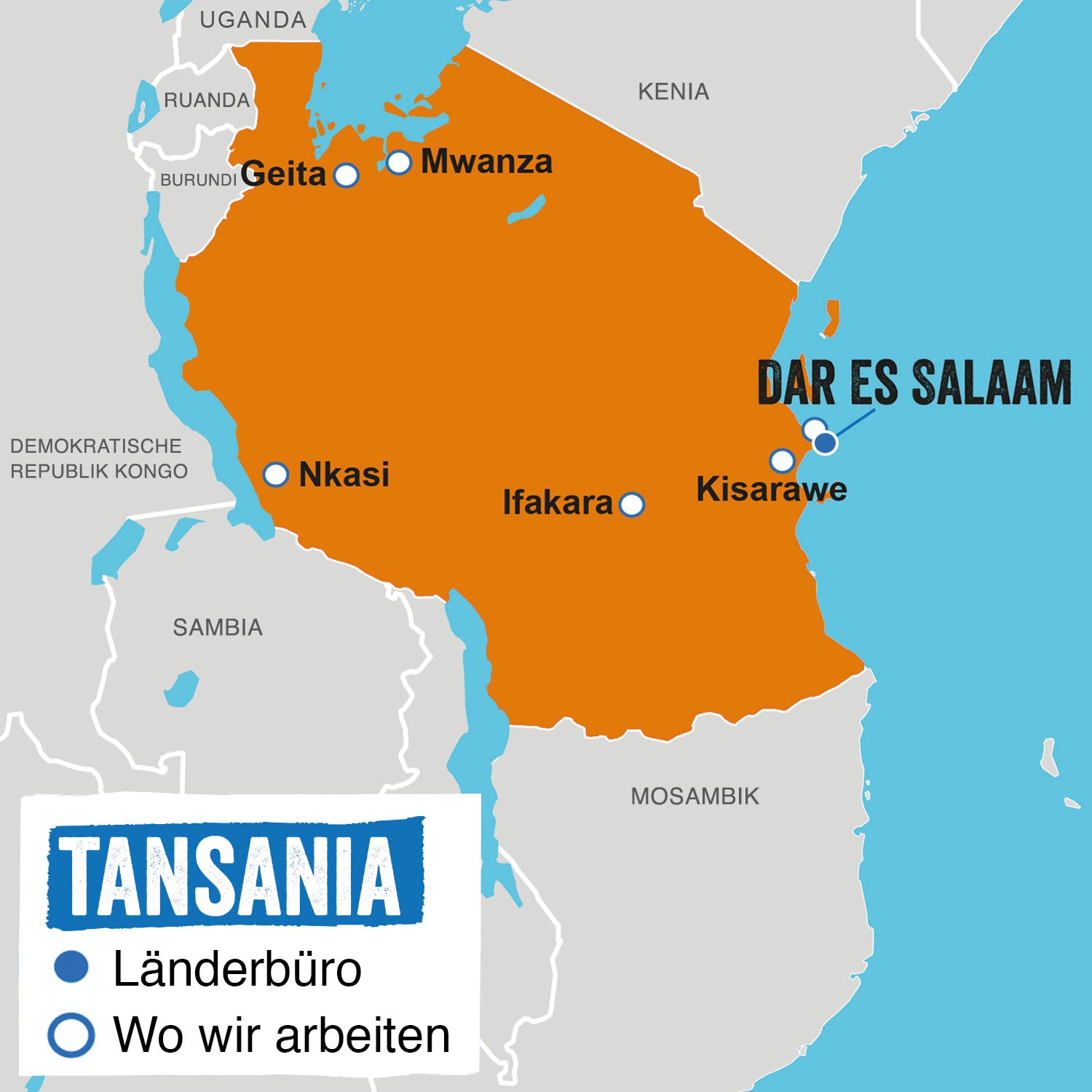 Tansania Landkarte