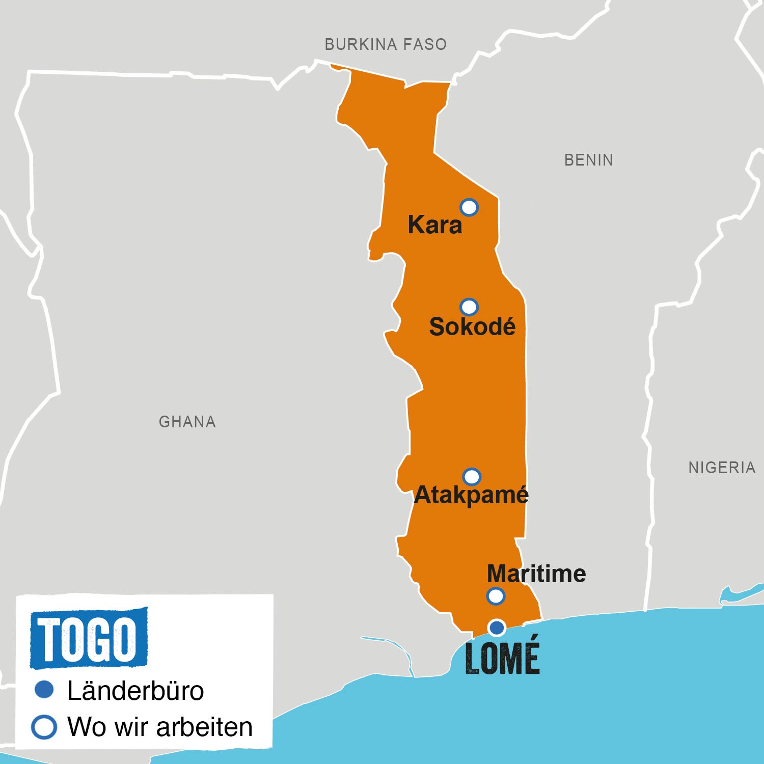Länderkarte Togo