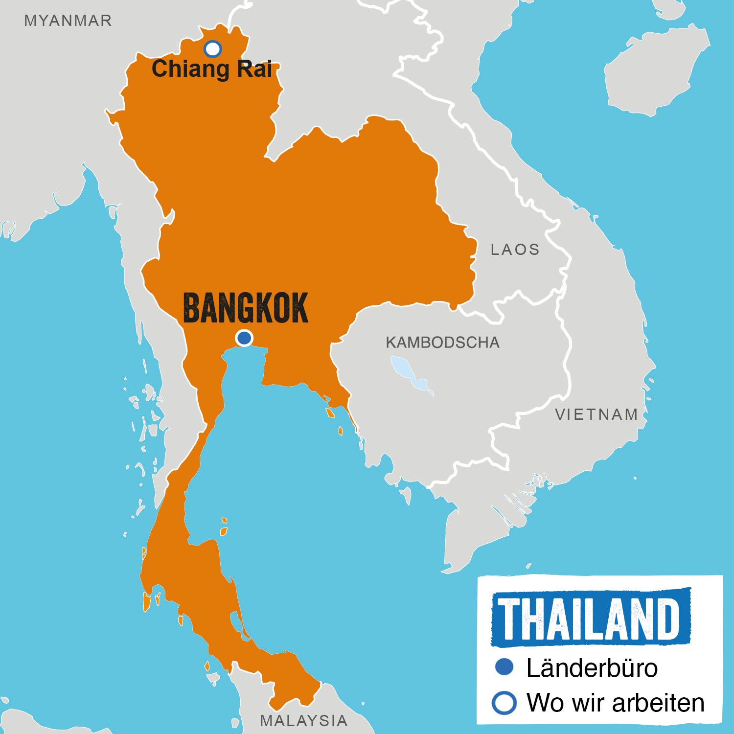 Thailand Landkarte